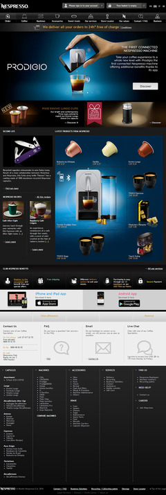 雀巢咖啡机官网设计赏析 简约与功能性的完美融合